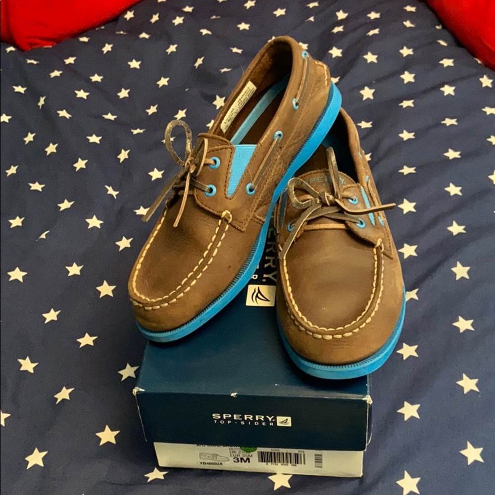 Sperry A/O Gore Brown/Blue top-sided kids 3M